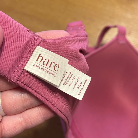 Bare Necessities Pink Full Coverage Underwire Bra 34DD Smooth Comfort Everyday - Picture 4 of 4